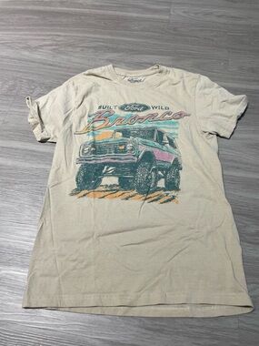 Ford Cream T-Shirt with Blue Logo Print